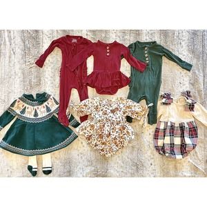 Baby Girl - Boutique Holiday Bundle Lot- Thanksgiving / Christmas Outfits - 12 M